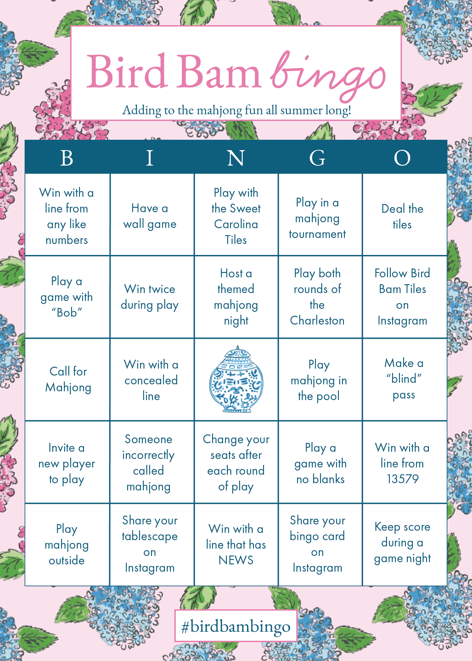 Bird Bam Tiles Summer 2026 Bingo Card
