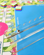 Clear Scallop Acrylic Rack on Colorful Mahjong Mat